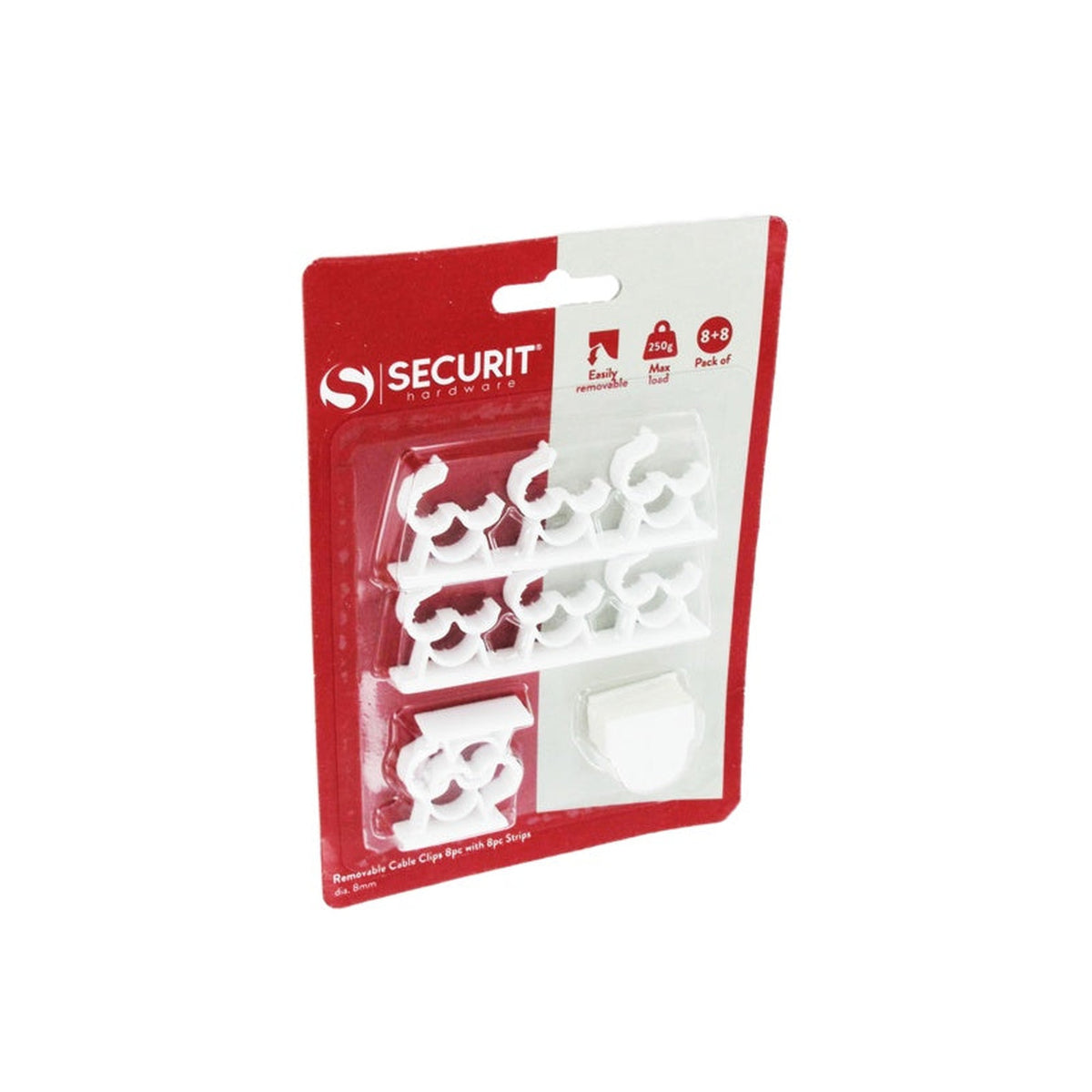 Securit 16 piece removable cable clips and strips