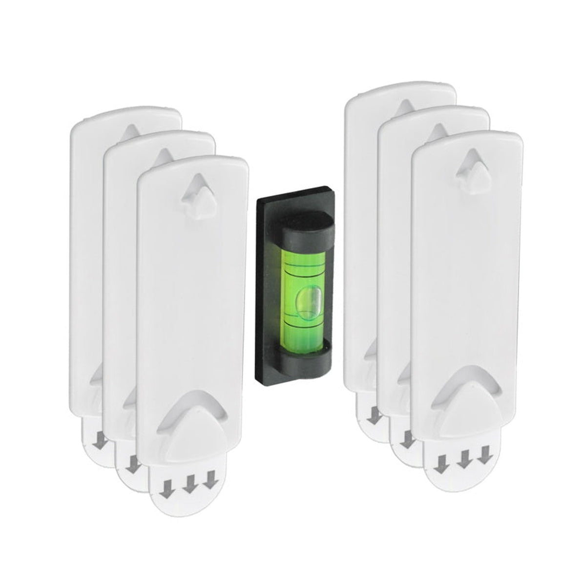 Pack of 6 Securit white removable picture hooks with spirit level, view 2