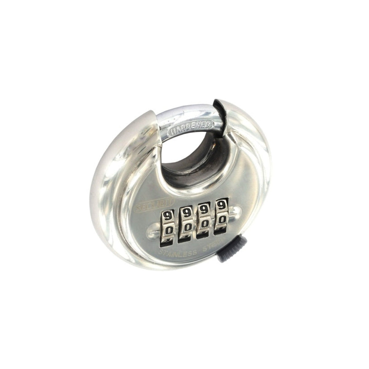 Securit 70mm stainless steel resettable discus code padlock