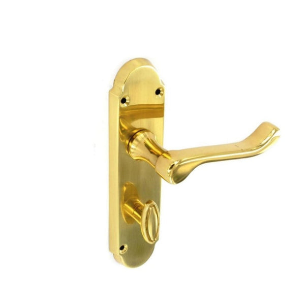 Securit Richmond brass bathroom handles 170mm, pair