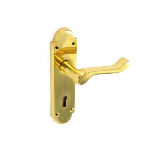 Securit Richmond brass lock handles 170mm, pair