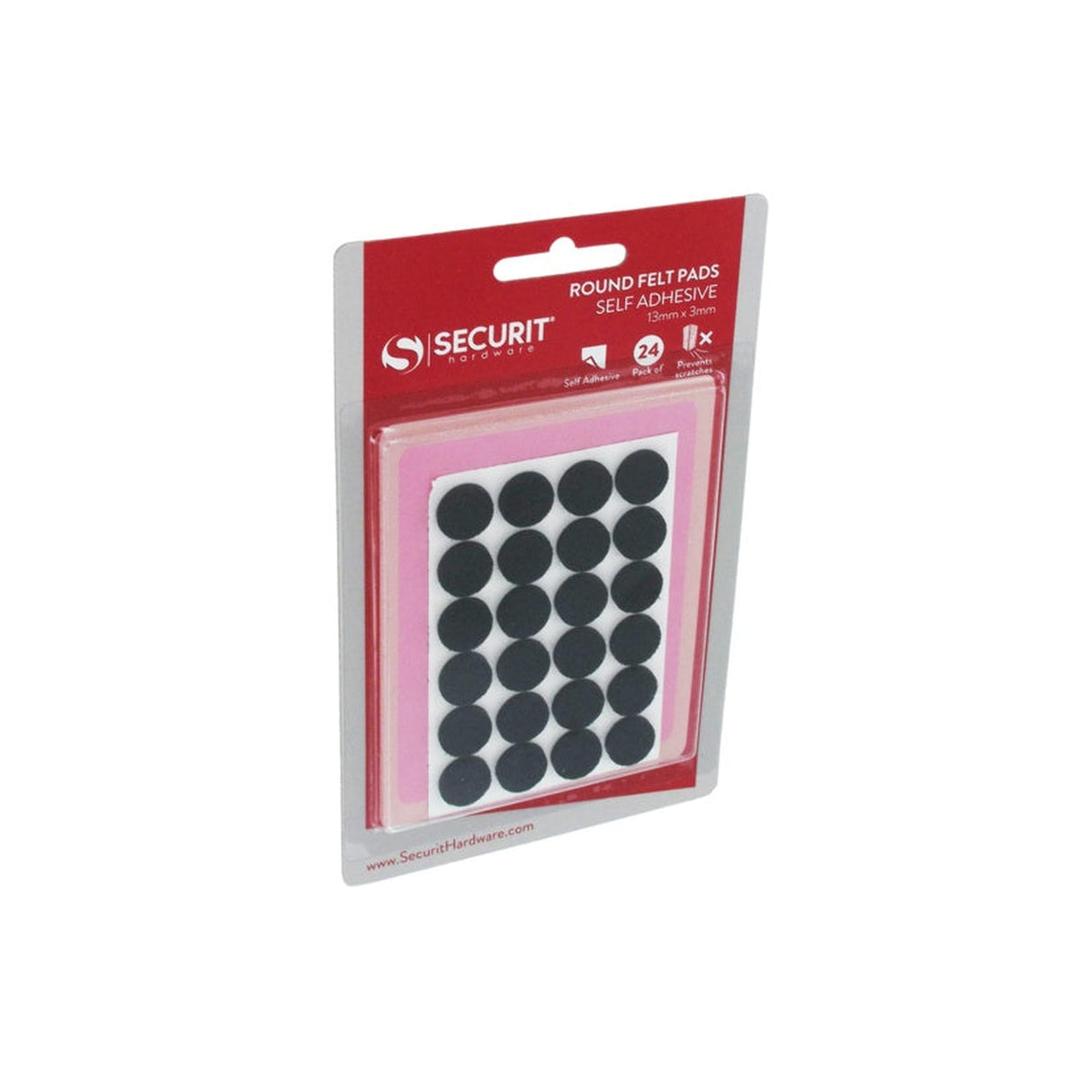 Pack of 24 Securit round 13 x 3mm felt pads, view 2