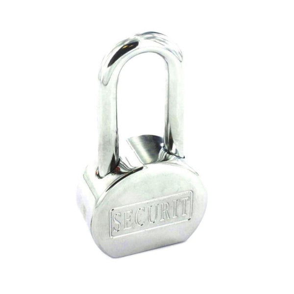 Securit 65mm chrome plated long shackle padlock