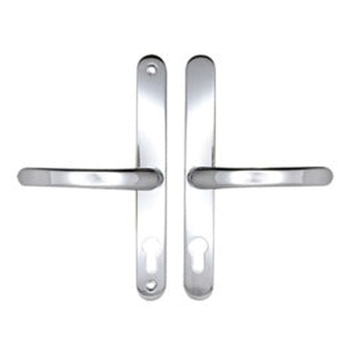 Securit polished chrome uPVC sprung door handle pair