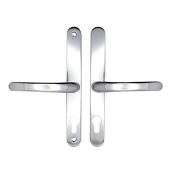 Securit polished chrome uPVC sprung door handle pair