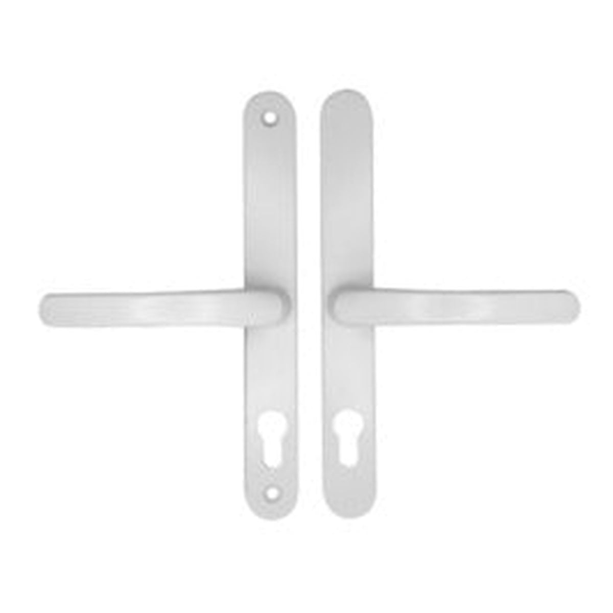 Securit white sprung UPVC door handles, view 2