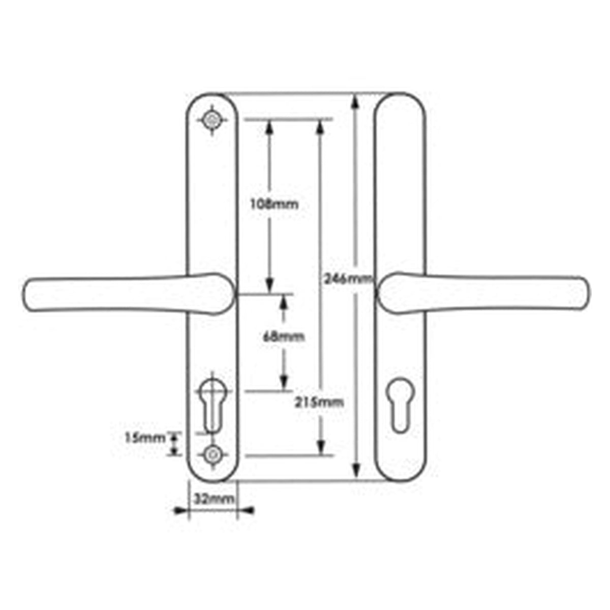 Securit white sprung UPVC door handles, view 5