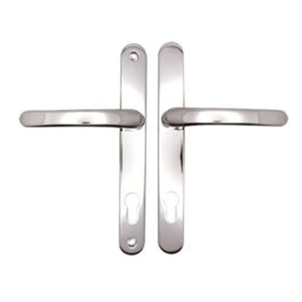 Securit sprung uPVC door handle pair, polished chrome