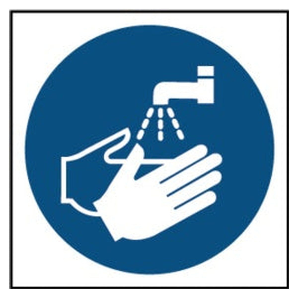 Securit self adhesive wash hands symbol sign 100 x 100mm