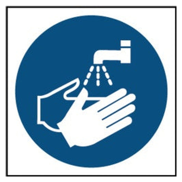Securit self adhesive wash hands symbol sign 100 x 100mm