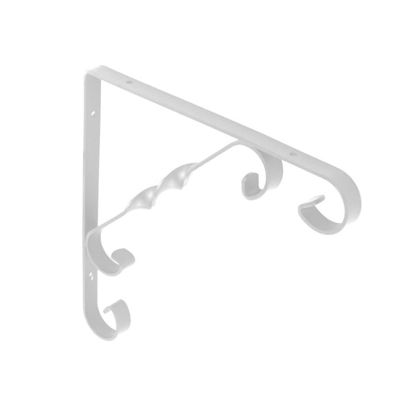 Securit white ornamental scroll bracket 200 x 200mm