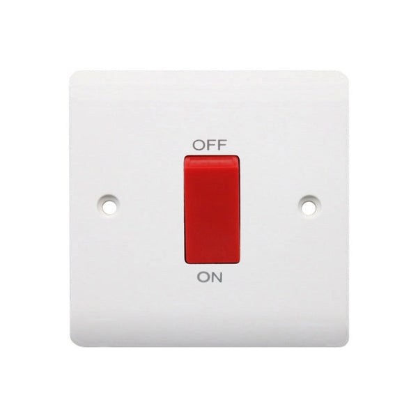 Securlec 45A 1 gang double pole cooker switch