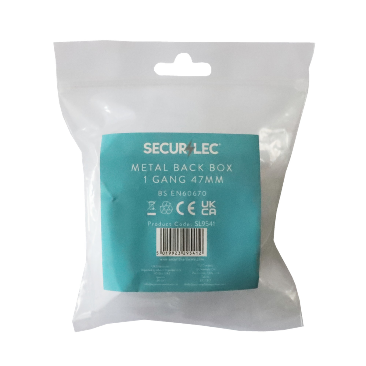 Securlec 1 gang metal box 47mm deep