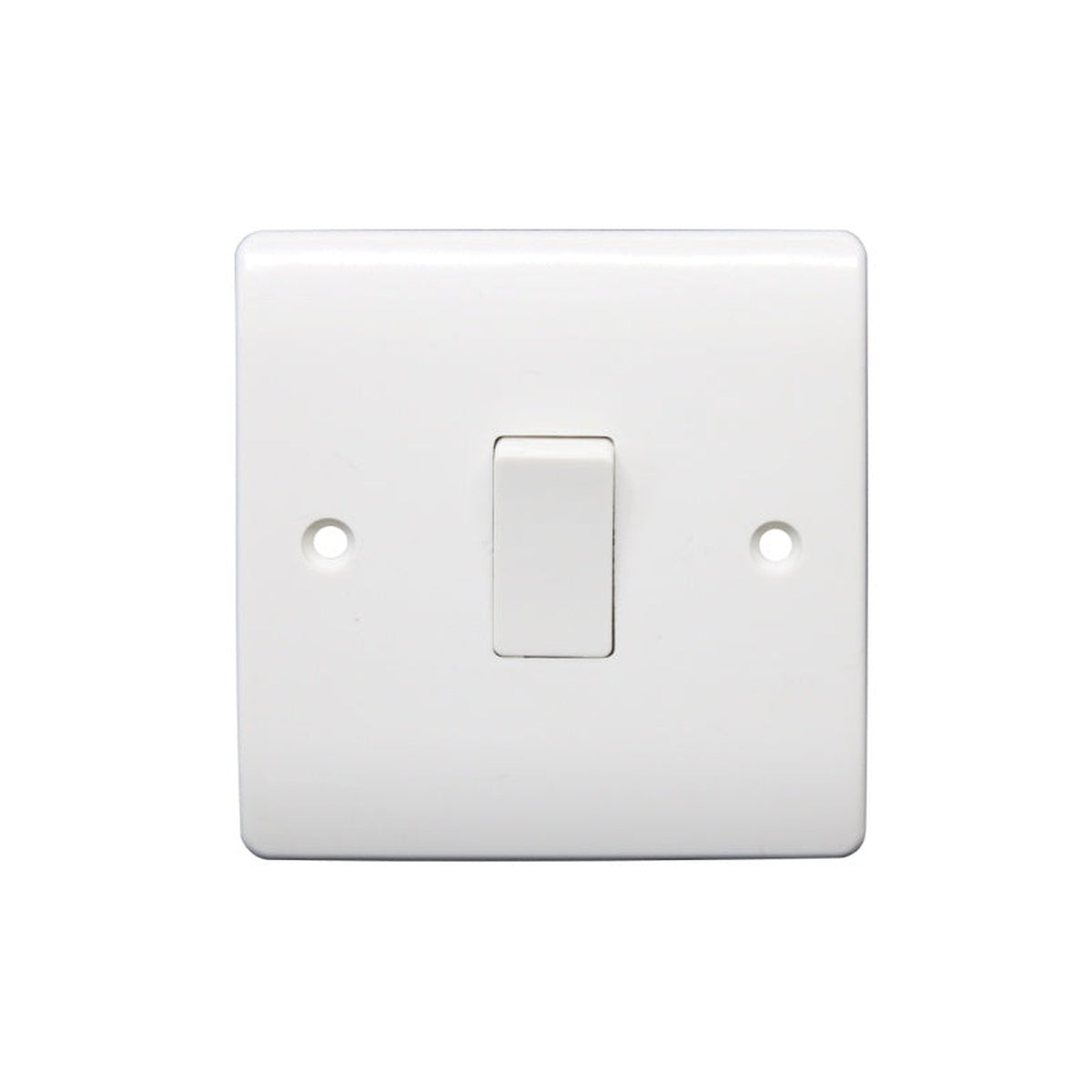 Securlec 1 gang 1 way light switch, round edge