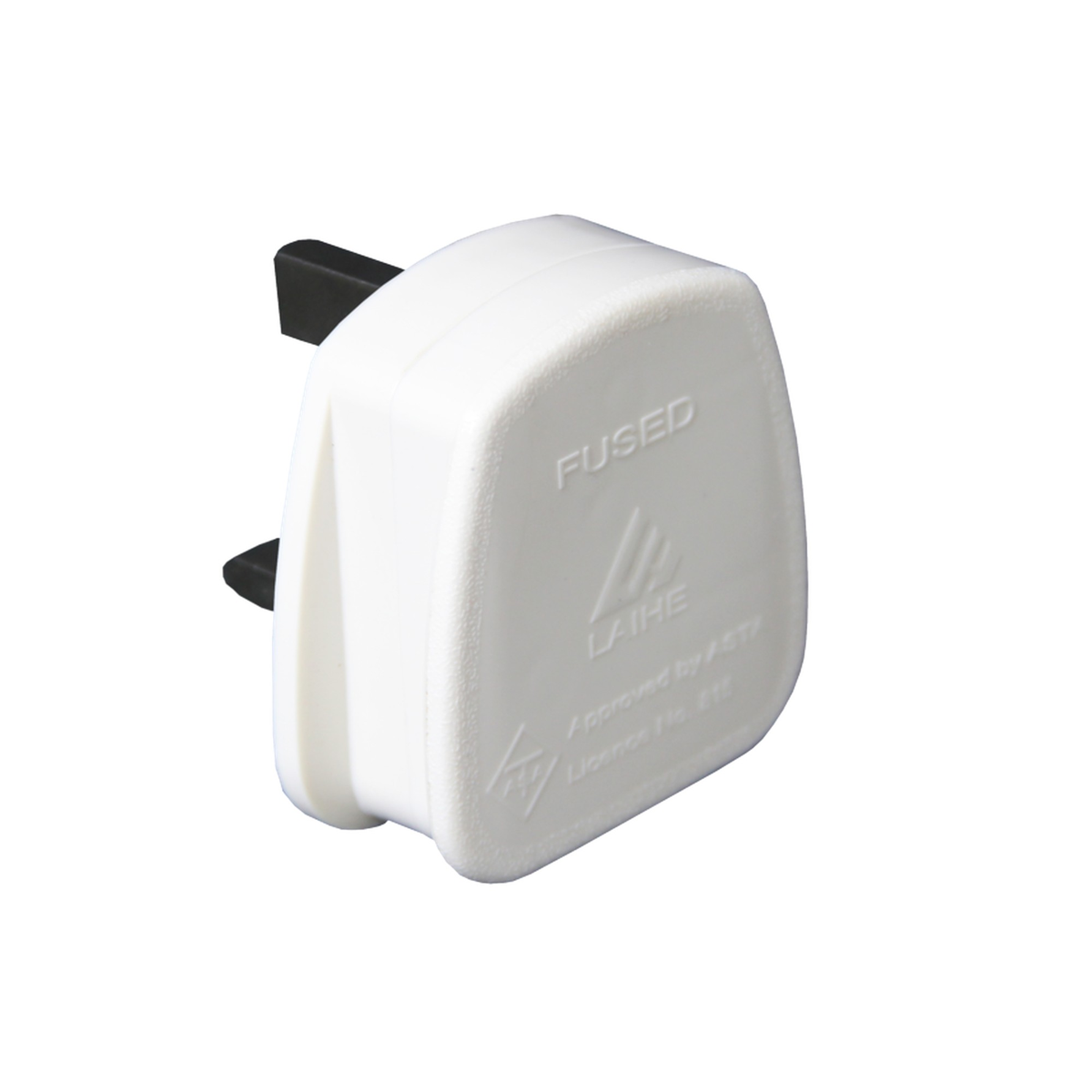 Securlec white nylon 13A three pin plug in display box