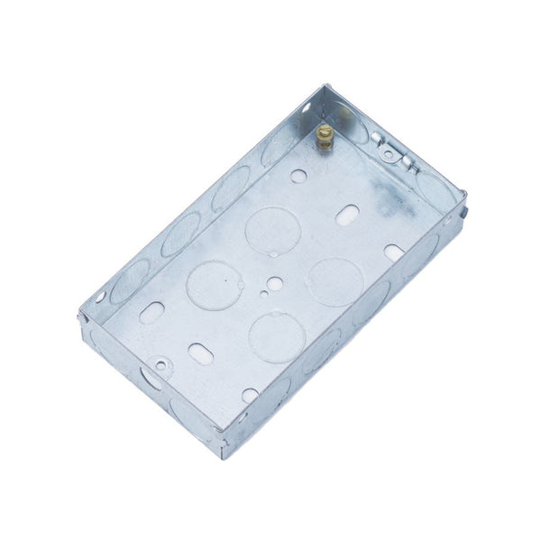Securlec 2 gang 35mm galvanised steel metal back box