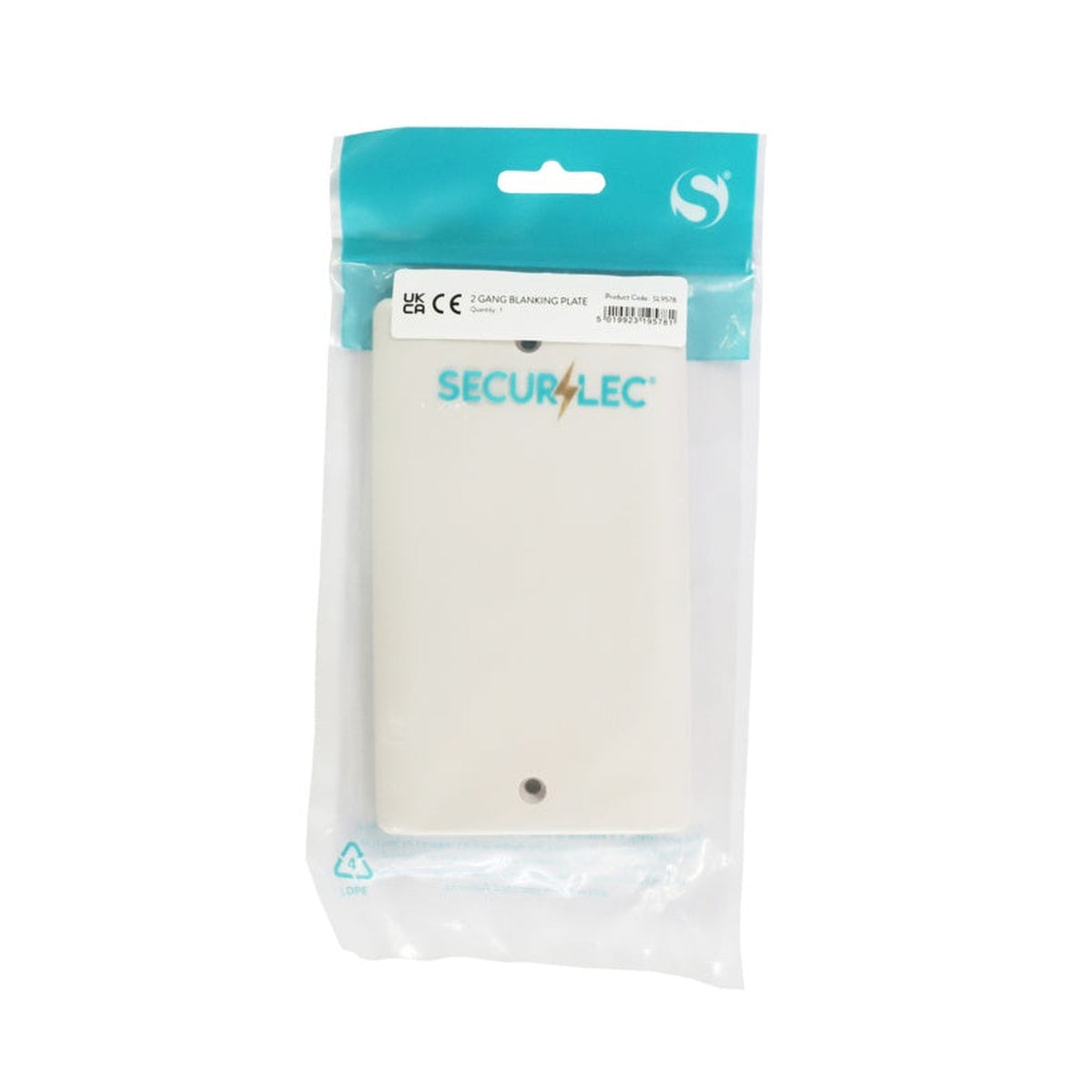 Securlec 2 gang round edge blanking plate, view 2