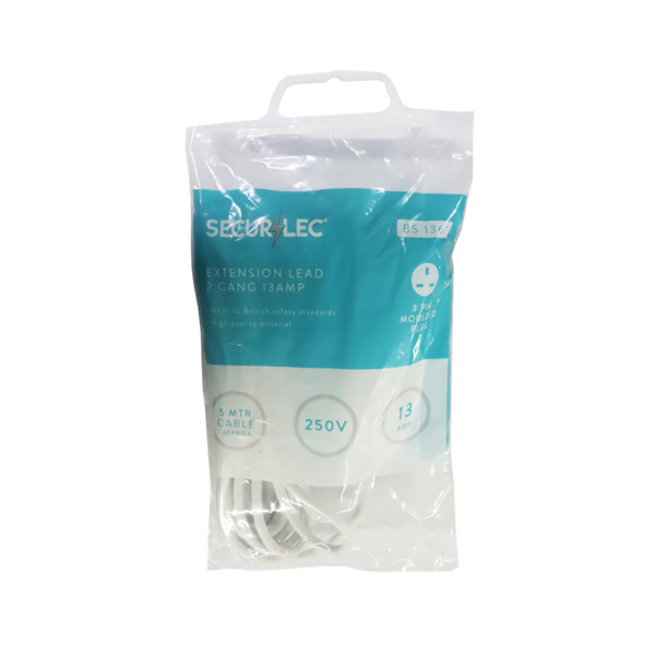 Securlec 2 gang 13 Amp 5m extension lead