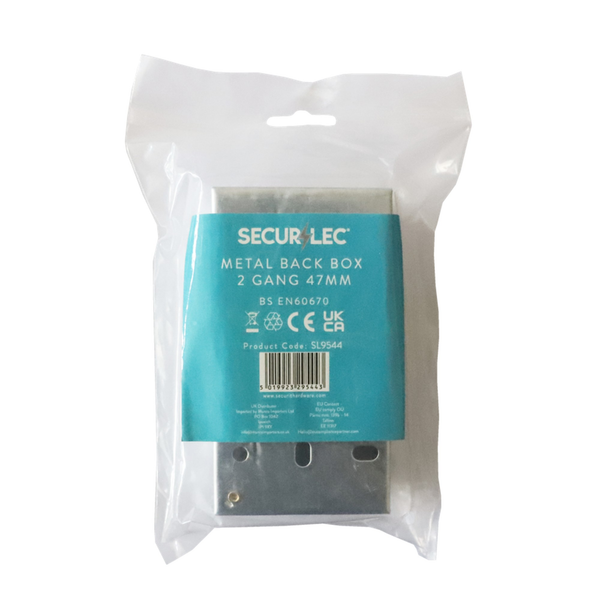 Securlec 2 gang metal box 47mm