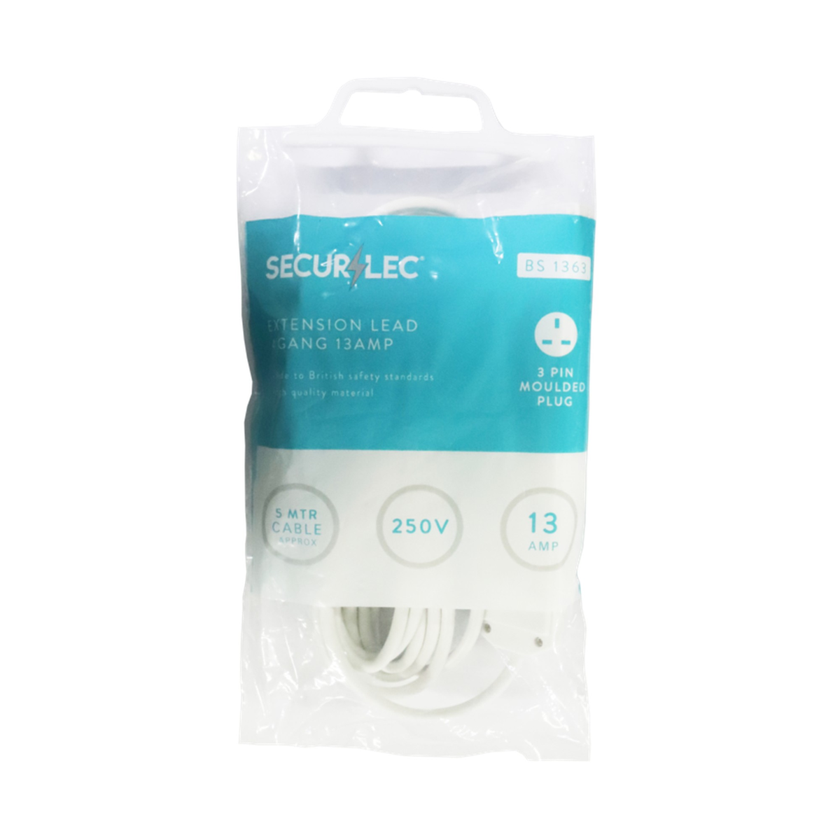 Securlec 4 gang 5m extension lead