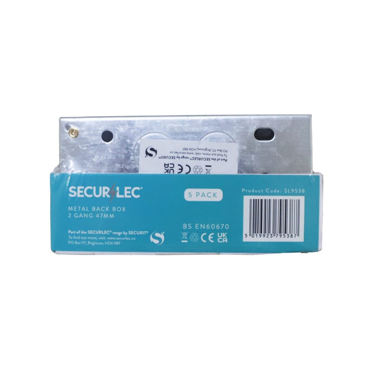 Securlec 47mm 2 gang metal box, view 2