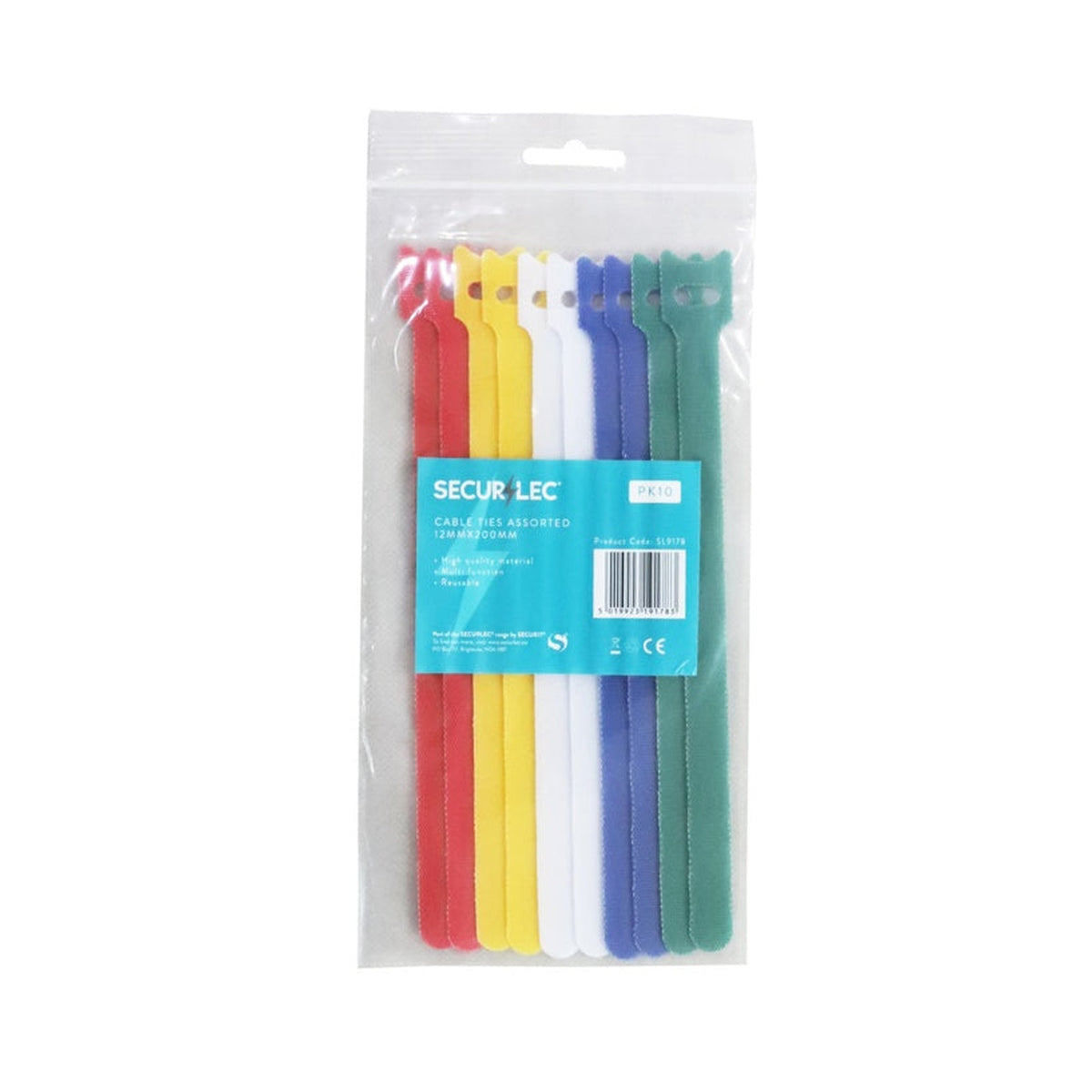 Securlec assorted cable ties 200mm pack of 10