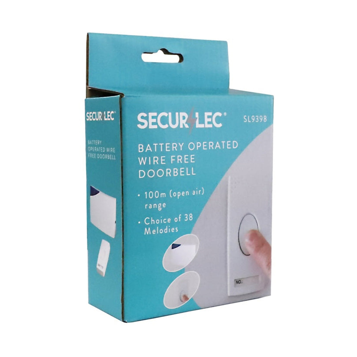 Securlec battery operated wirefree door bell with chime, view 2