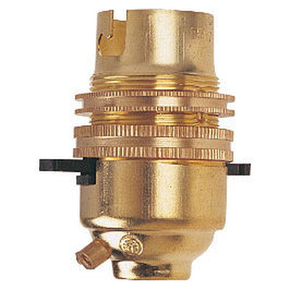Securlec brass BC switched lampholder with earth