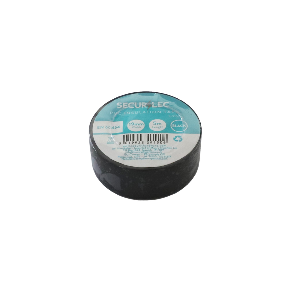 Securlec black PVC insulation tape, pack of 10