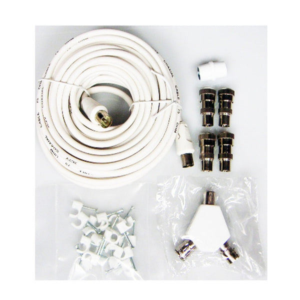 Securlec coaxial TV extension kit with 10m cable