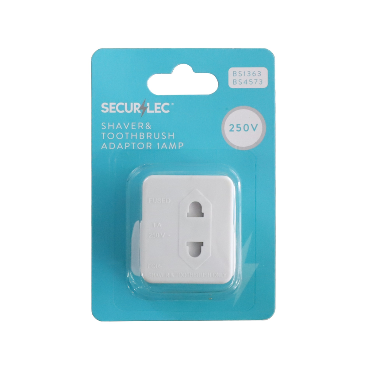 Securlec fused shaver and toothbrush adaptor 1 amp