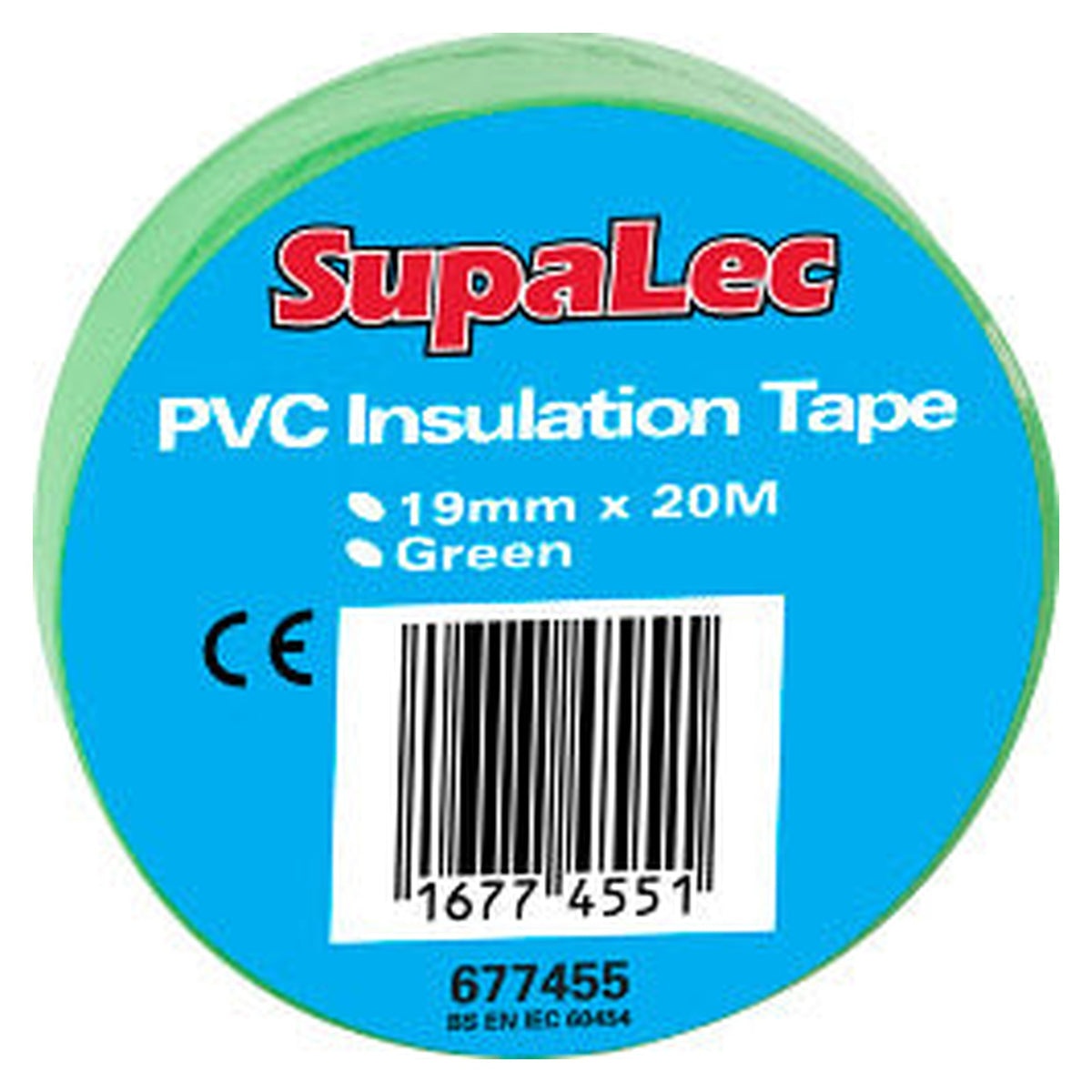 Securlec green PVC insulation tape, pack of 10