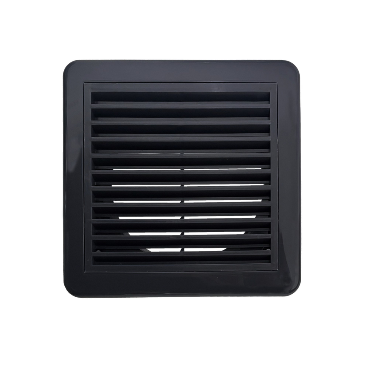 Grey Securlec 150mm louvred ducting grille with spigot, view 2