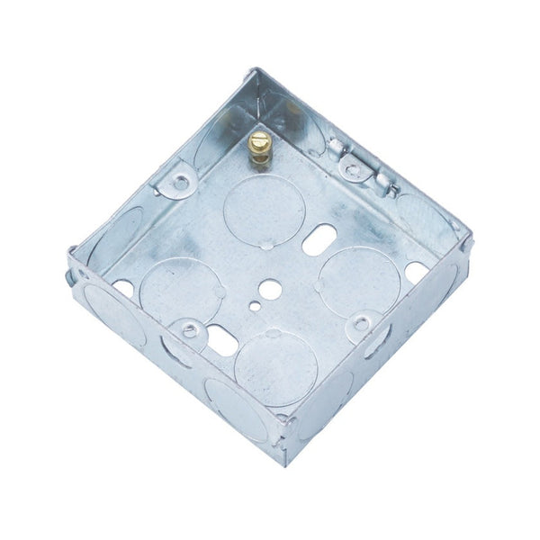 Securlec 1 gang galvanised metal back box, 25mm