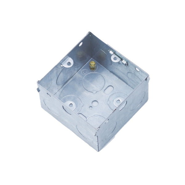 Securlec 1 gang galvanised metal back box 47mm