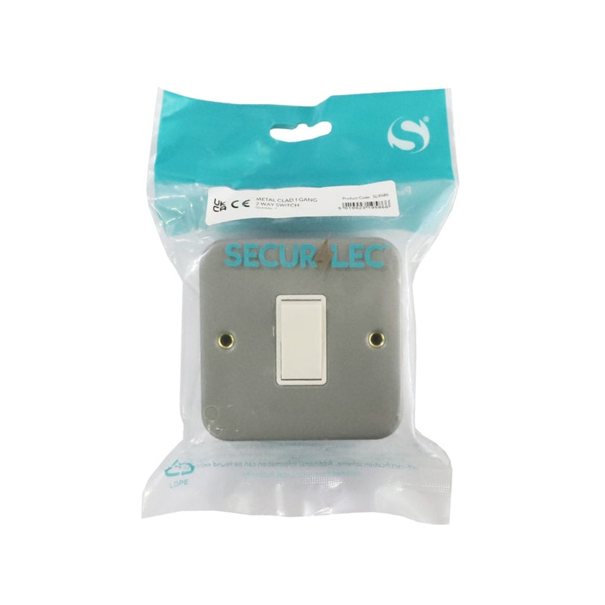 Securlec metal clad 1 gang 2 way switch, view 2
