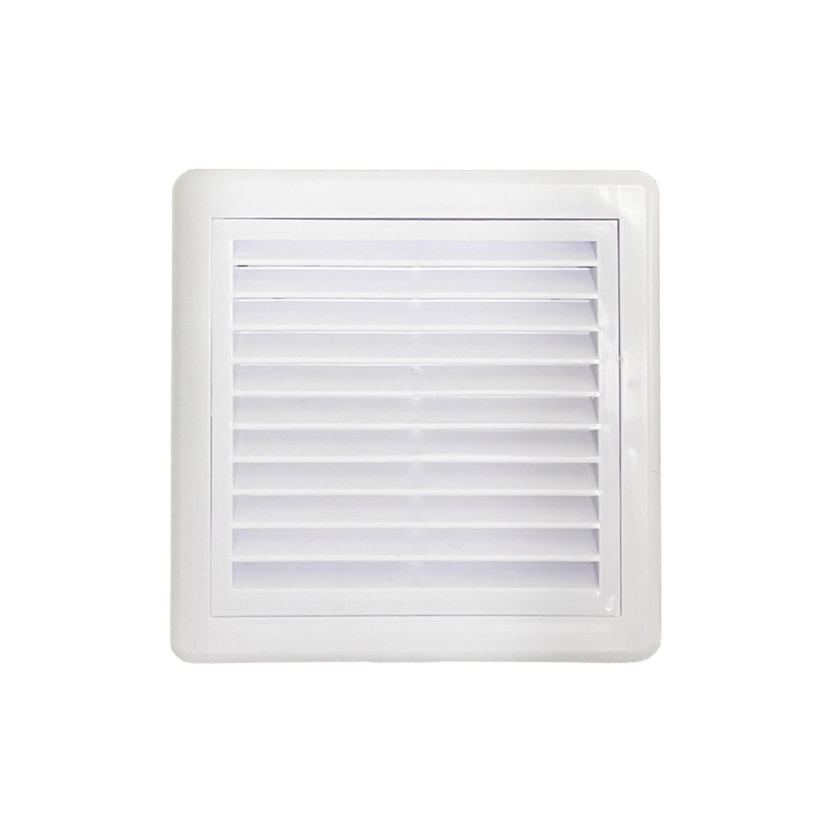 Securlec white louvred ducting grille, 100mm, view 2