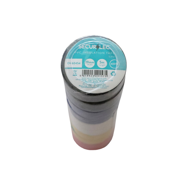 Securlec assorted PVC insulation tape pack of 10