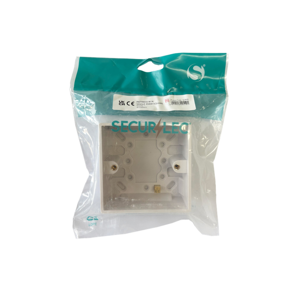 Securlec single square pattress box 35mm
