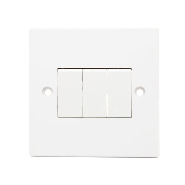 Securlec square edge 3 gang 2 way light switch