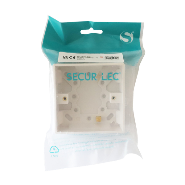 Securlec 1 gang square surface pattress box 25mm
