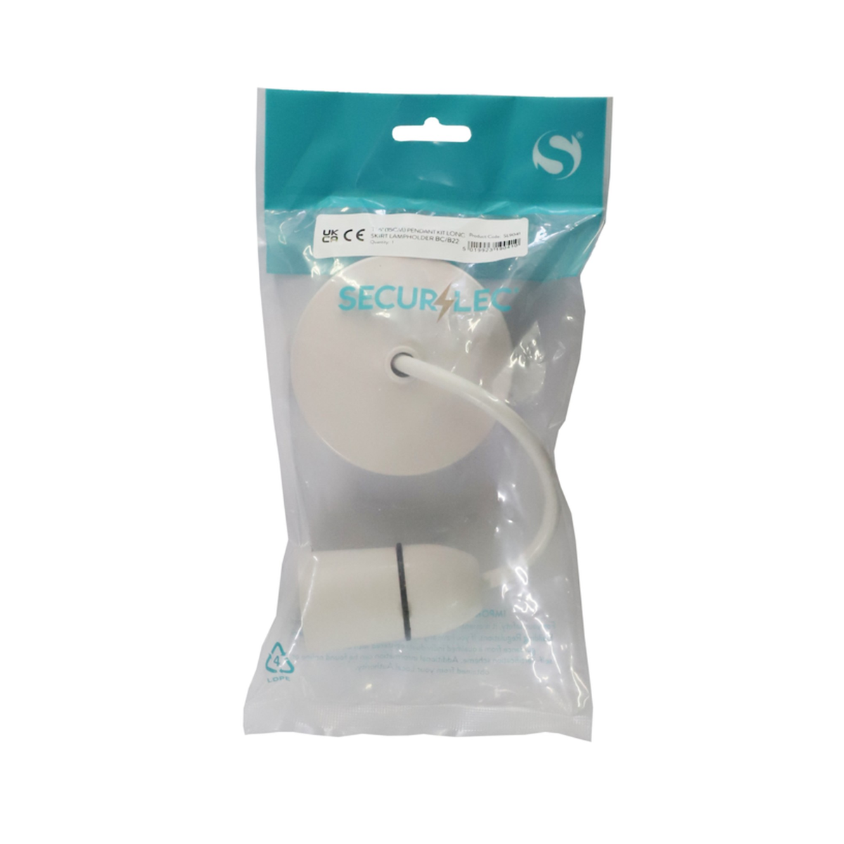 Securlec T1 pendant kit long skirt lampholder, view 2