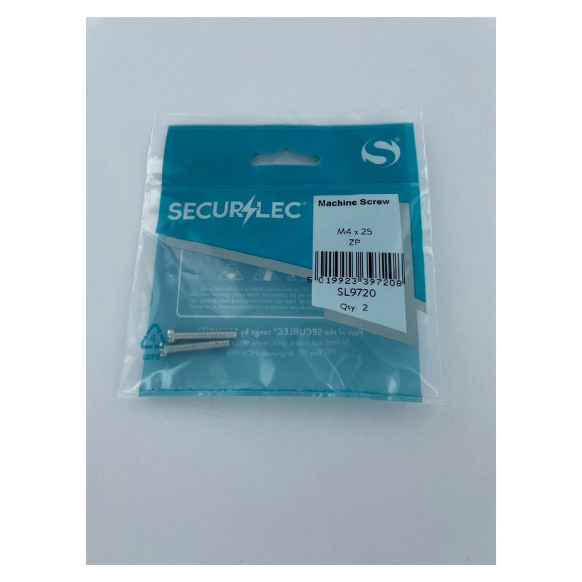 Securlec M4 x 25mm zinc plated machine screws