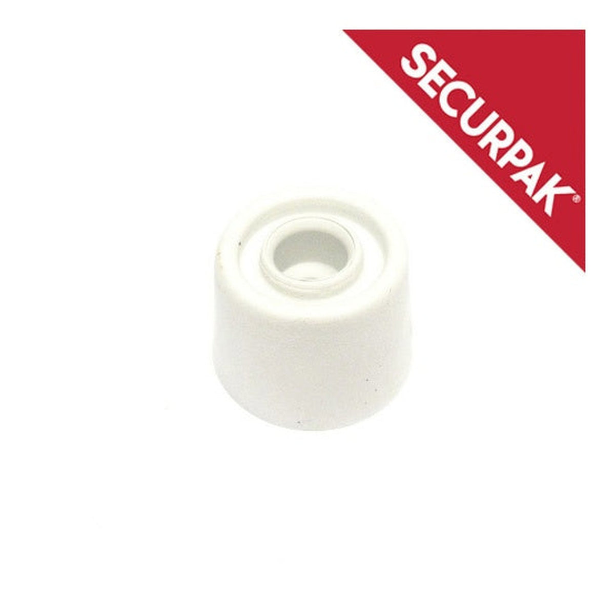 Pack of three Securpak 32mm white door stops