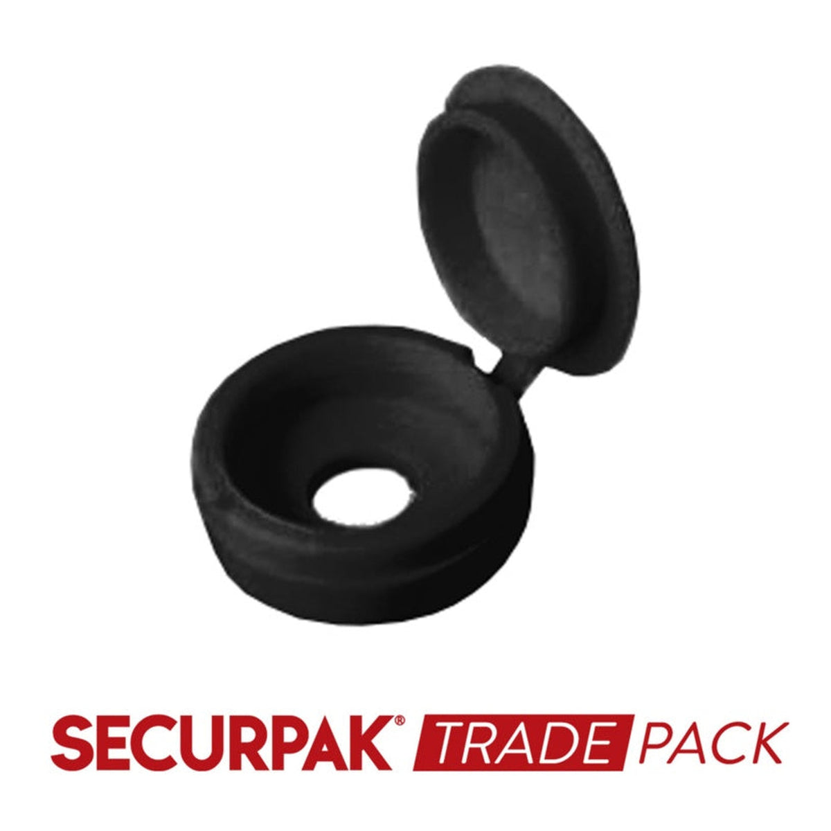 Pack of 80 Securpak black fold over screw caps