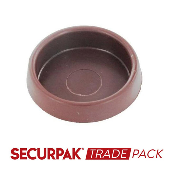 Securpak pack of 4 large brown castor cups