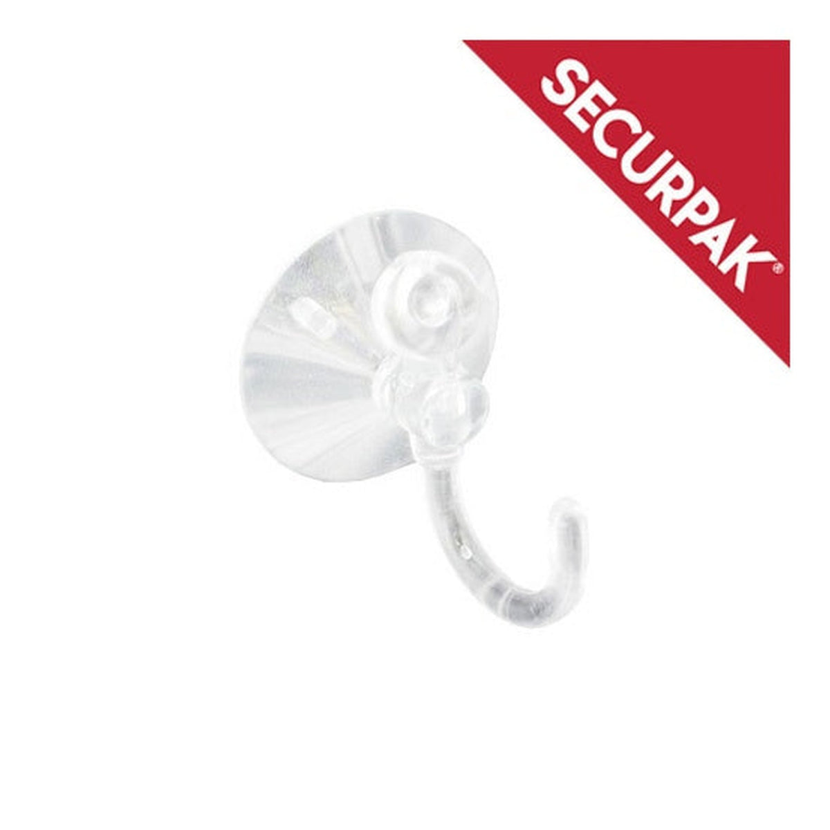 Pack of 3 Securpak clear 35mm suction hooks