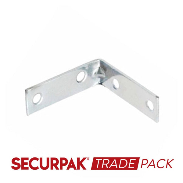 Securpak 75mm zinc plated corner braces, pack of 10