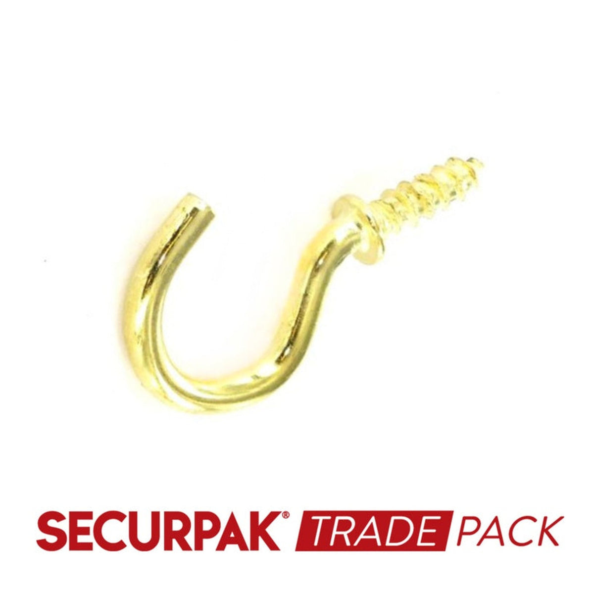 Pack of 100 Securpak electro brass cup hooks 38mm