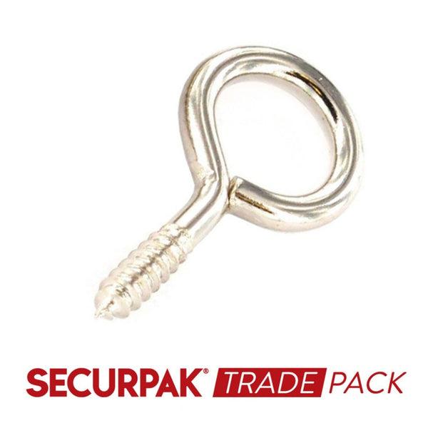 Securpak pack of 200 nickel plated curtain wire eyes